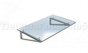 Стеклянный козырек на консоли из трубы купить в Уфе