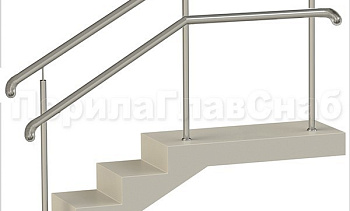 Нержавеющие ограждения с двойным поручнем без ригелей - вариант 2 в Уфе. Готовые проекты ПерилаГлавСнаб