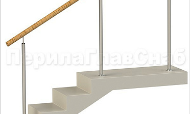 Нержавеющие ограждения без ригелей с пластиковым поручнем купить в Уфе