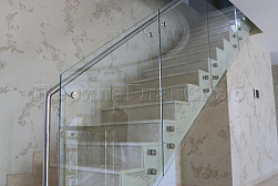 Стеклянные перила для лестниц в Уфе. Готовые проекты ПерилаГлавСнаб - фото 21