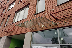 Стеклянные козырьки на вантах в Уфе. Готовые проекты ПерилаГлавСнаб - фото 4