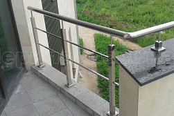 Перила и ограждения из нержавеющей стали с двумя ригелями в Уфе. Готовые проекты ПерилаГлавСнаб - фото 6