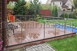 Ограждения из нержавеющей стали с тремя ригелями в Уфе. Готовые проекты ПерилаГлавСнаб - фото 18