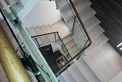 Стеклянные перила для колодезных лестниц в Уфе. Готовые проекты ПерилаГлавСнаб - фото 2