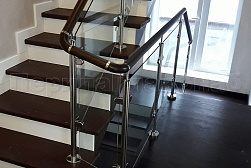 Перила и ограждения из нержавейки и дерева в Уфе. Готовые проекты ПерилаГлавСнаб - фото 18