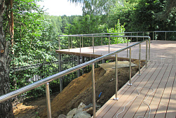 Ограждения и перила без ригелей из нержавеющей стали (без заполнения) в Уфе. Готовые проекты ПерилаГлавСнаб - фото 8