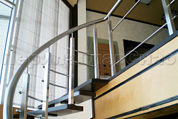 Перила и ограждения из нержавеющей стали с двумя ригелями в Уфе. Готовые проекты ПерилаГлавСнаб - фото 3