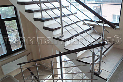 Перила и ограждения из нержавейки и дерева в Уфе. Готовые проекты ПерилаГлавСнаб - фото 24