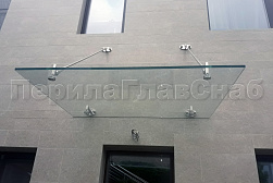 Стеклянные козырьки на вантах в Уфе. Готовые проекты ПерилаГлавСнаб - фото 19