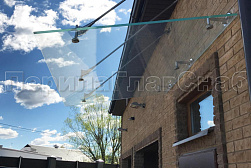 Стеклянные козырьки на вантах в Уфе. Готовые проекты ПерилаГлавСнаб - фото 16