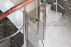 Перила и ограждения из нержавейки и дерева в Уфе. Готовые проекты ПерилаГлавСнаб - фото 29