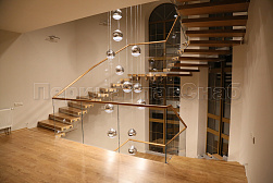 Стеклянные перила для лестниц в Уфе. Готовые проекты ПерилаГлавСнаб - фото 18