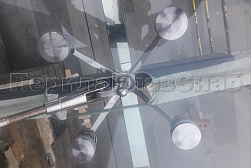 Стеклянные козырьки на спайдерах в Уфе. Готовые проекты ПерилаГлавСнаб - фото 8