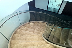 Стеклянные перила для лестниц в Уфе. Готовые проекты ПерилаГлавСнаб - фото 8